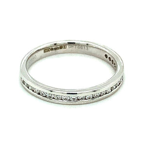 0.25ct round brilliant diamond eternity ring, platinum, D colour, SI clarity