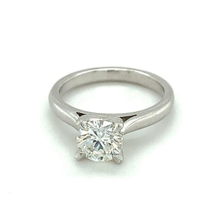 1.20ct round brilliant diamond engagement ring, platinum, G colour, VS2 clarity, triple excellent, ideal cut, GIA certified