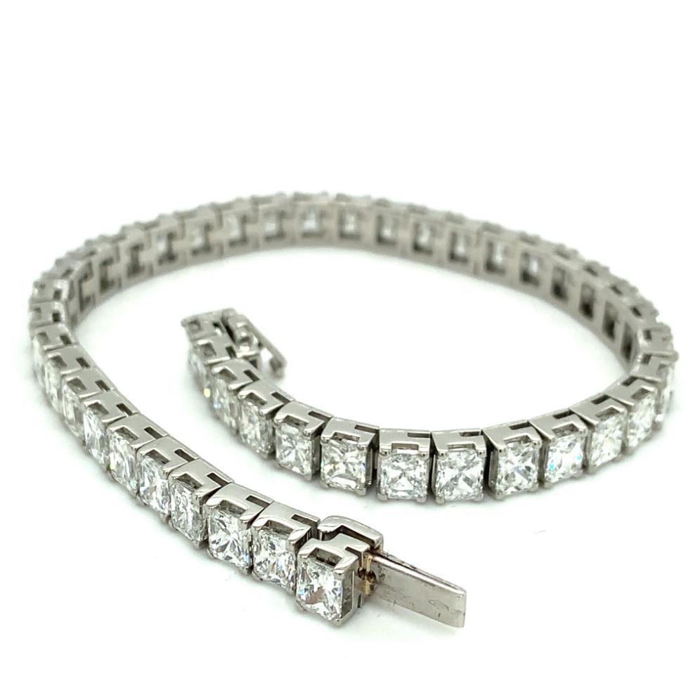 18.21ct princess cut diamond tennis bracelet, platinum, G/H colour, SI clarity