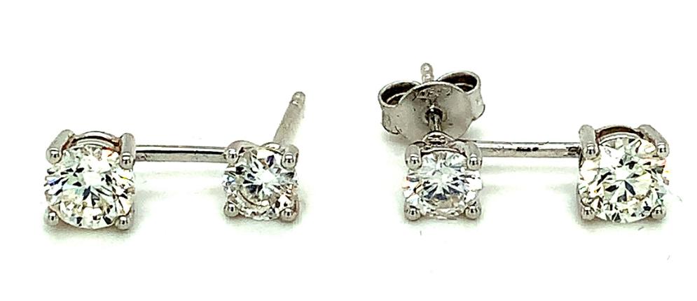 2.00ct diamond drop earrings set in 18kt white gold, G/H colour, SI clarity