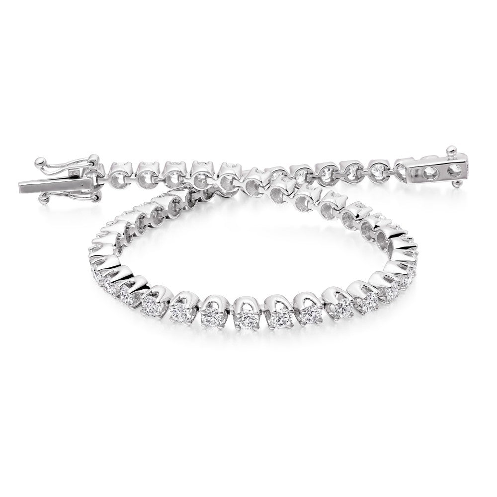 3.00ct round brilliant diamond tennis bracelet, 18ct white gold, G/H colour, SI clarity