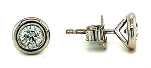 0.50ct diamond rim-set rubover stud earrings set in 18kt white gold, G/H colour, SI clarity