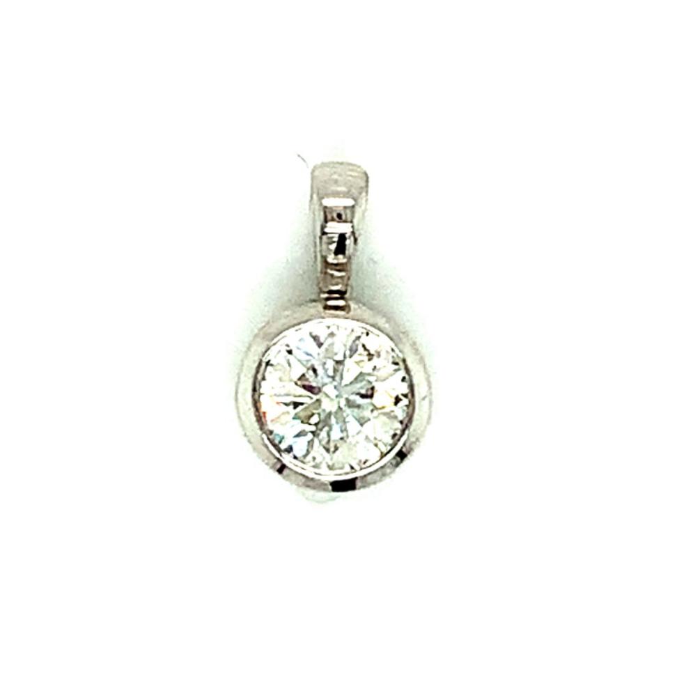 0.60ct round brilliant diamond pendant, 18kt white gold, G/H colour, SI clarity