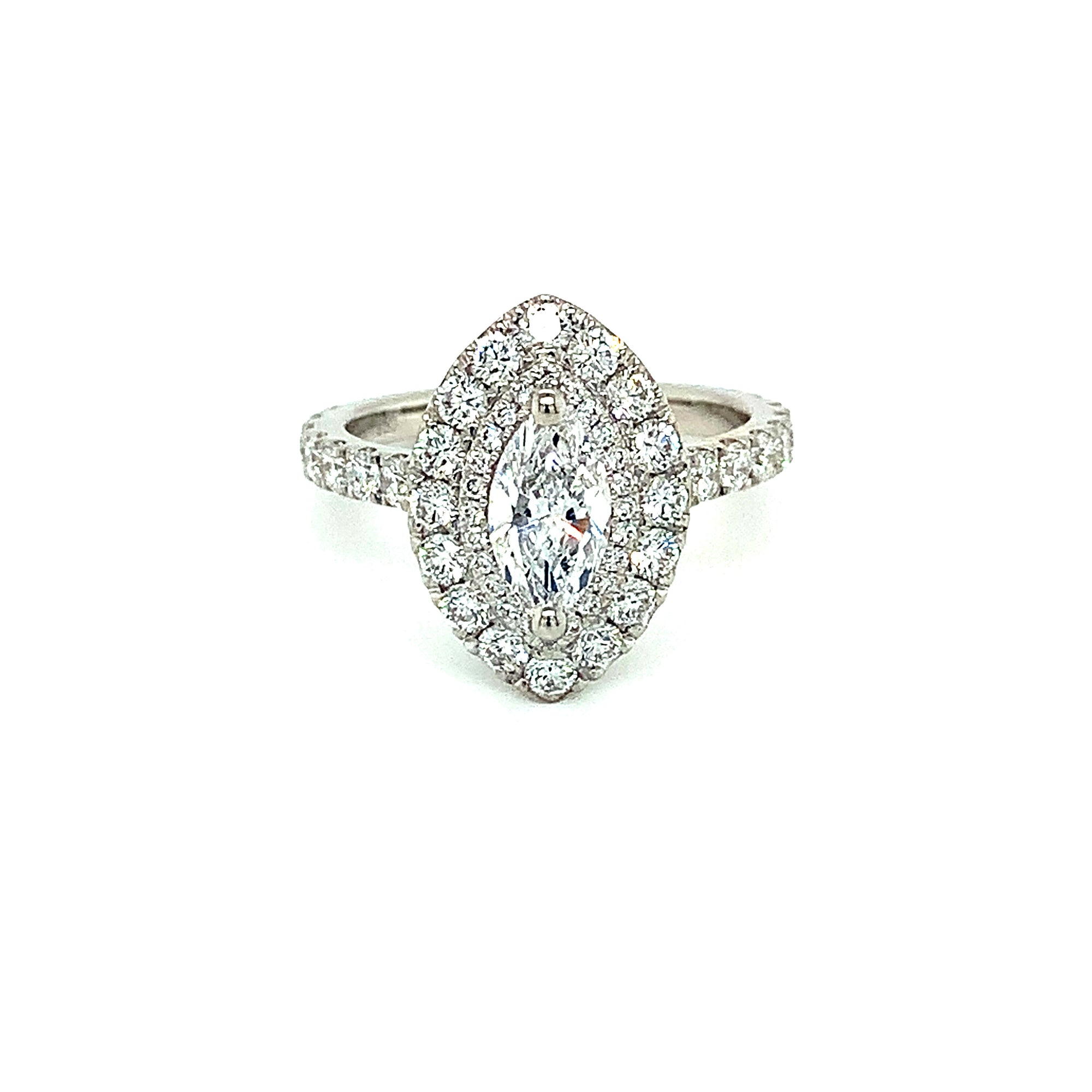 1.89ct marquise diamond engagement ring, platinum, D colour, SI1 clarity, GIA certified