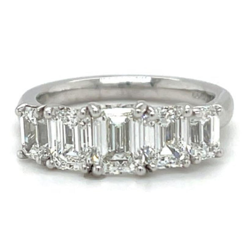 SOLD - 2.83ct natural diamond 5 stone ring, emerald cut, E-F colour, VS1-2 clarity, GIA certified. Platinum