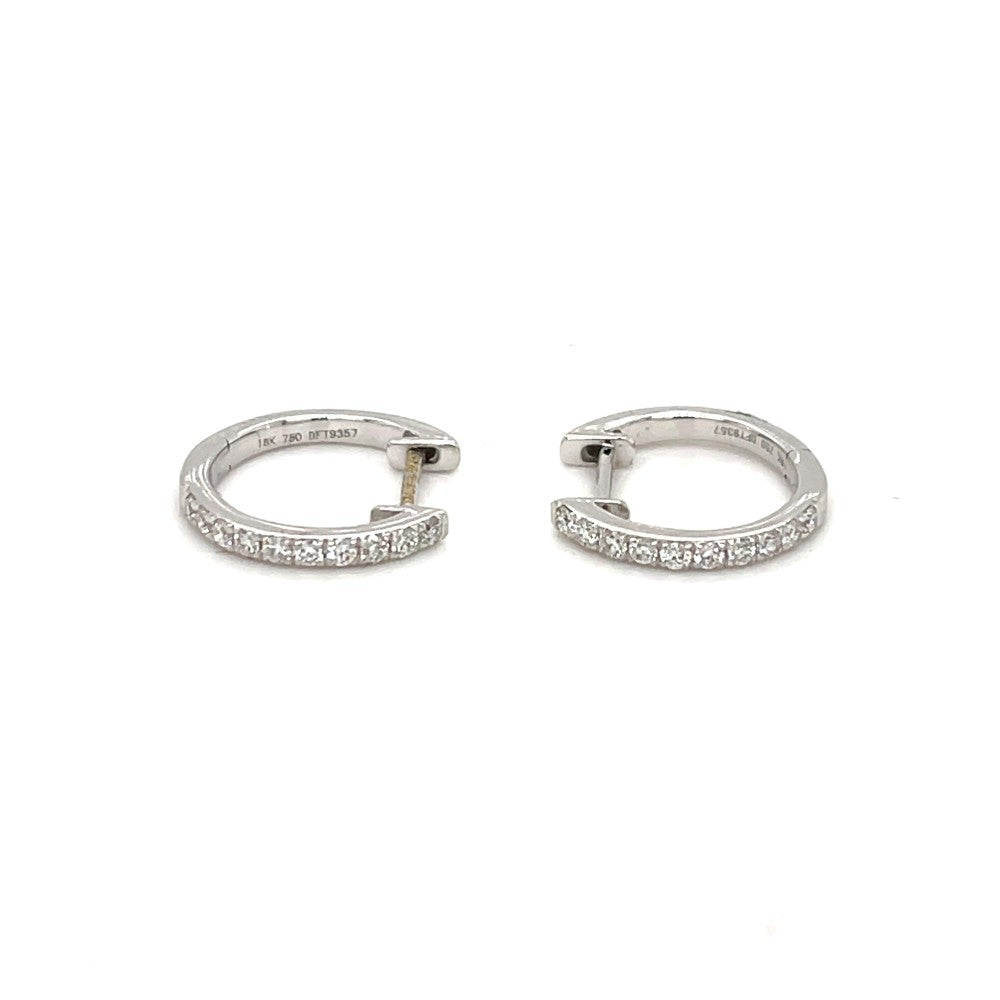 0.22ct diamond hoop earrings, D colour, SI1 clarity, set in 18ct white gold,