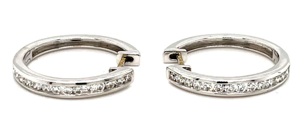 0.48ct diamond hoop earrings set in 18kt white gold, G/H colour, SI clarity