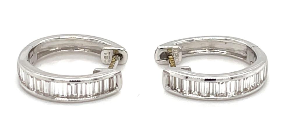 0.57ct diamond hoop earrings, 18kt white gold, G/H colour, SI clarity