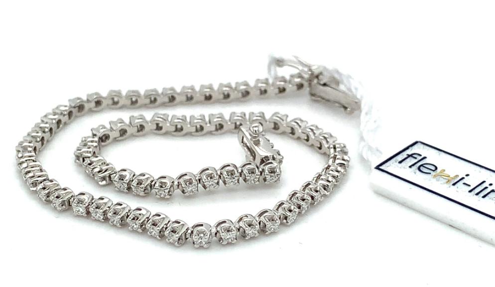 2.00ct round brilliant cut diamond tennis bracelet, 18kt white gold, G/H colour, SI clarity