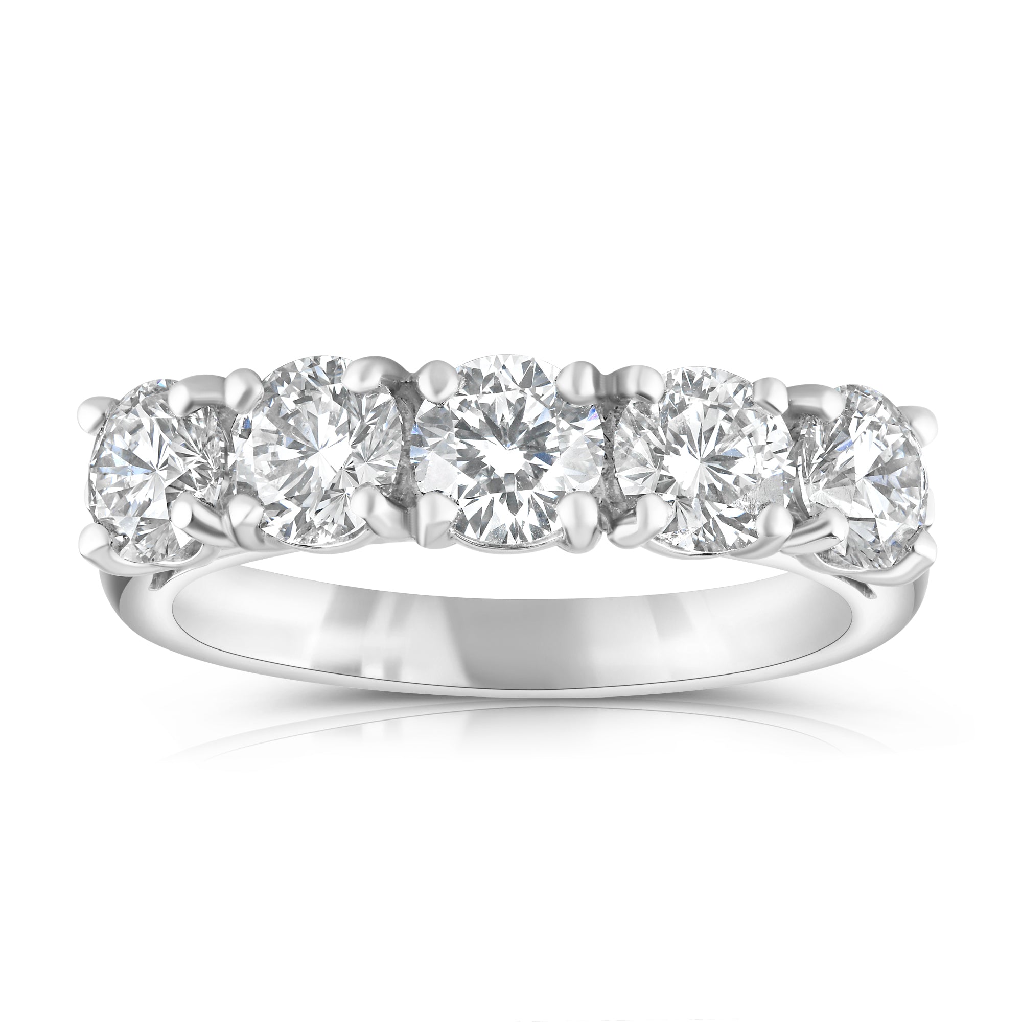 3.02ct 5 stone diamond ring, F-G colour, SI2 clarity set in platinum