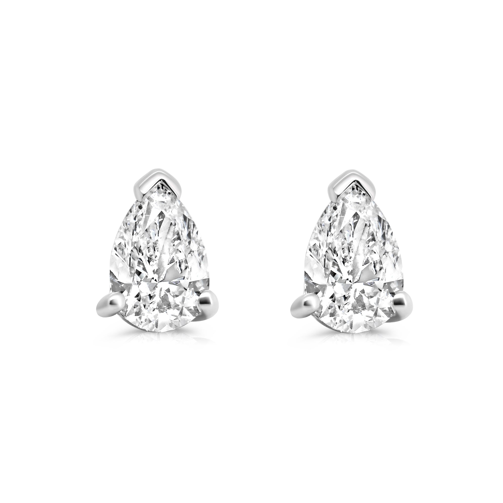 1.00ct pear shaped diamond earrings set in 18ct white gold