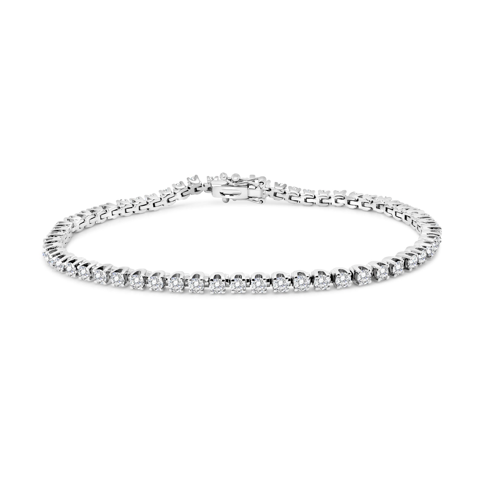 3.01ct round diamond tennis bracelet set in 18ct white gold