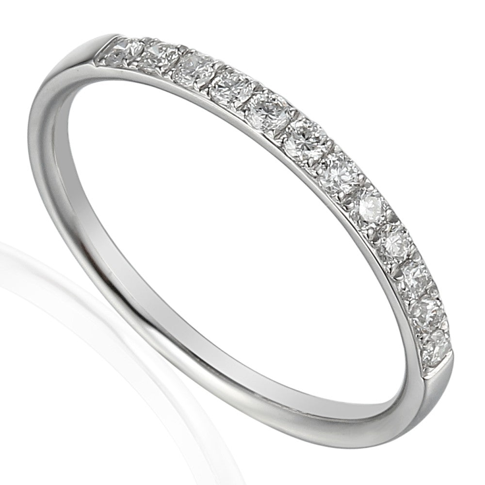 0.41ct diamond half eternity ring, H, SI2 set in platinum