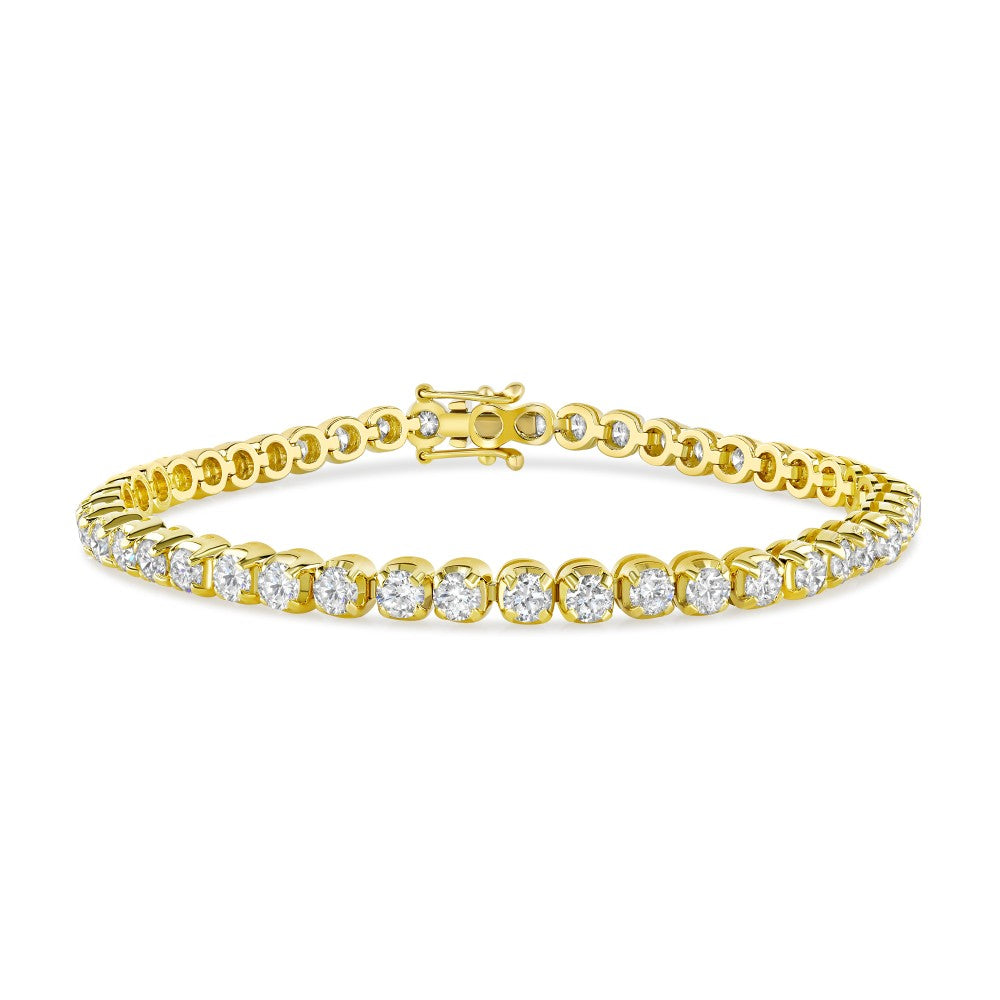 10.03ct round diamond tennis bracelet set in 18ct yellow gold