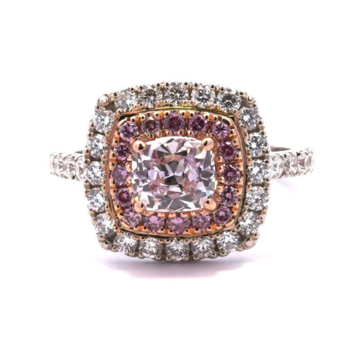 SOLD - 1.78ct natural light pink diamond engagement ring set in platinum, GIA certified