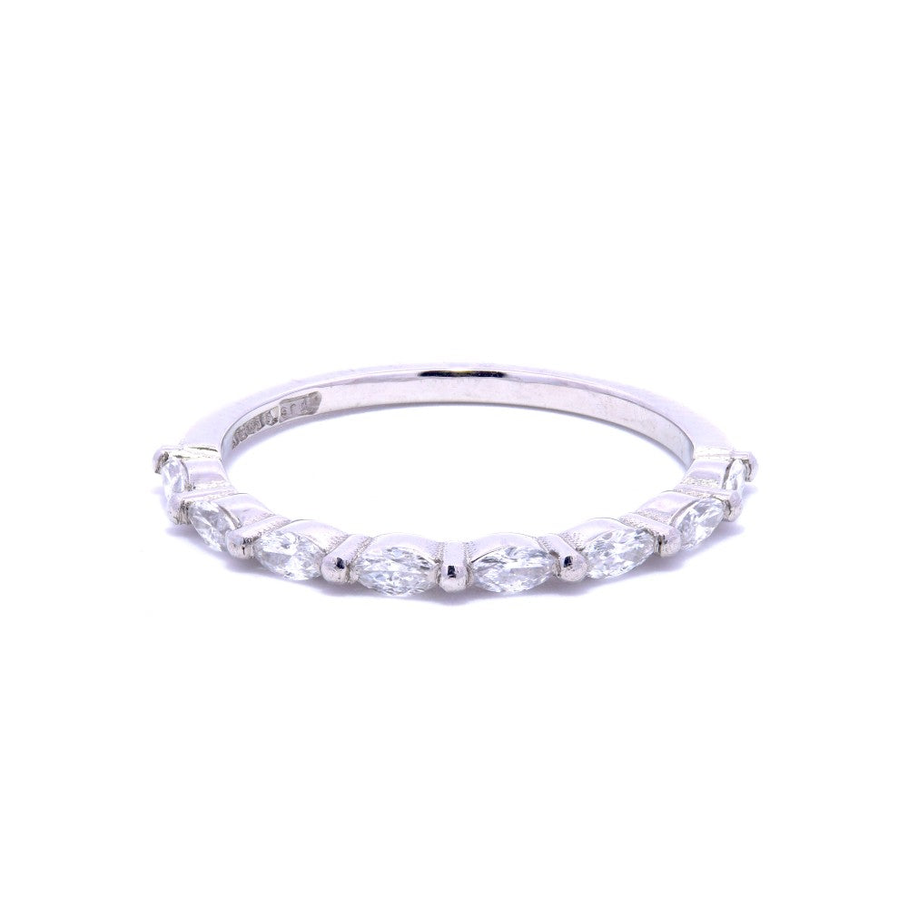 0.45ct marquise diamond half eternity ring set in platinum